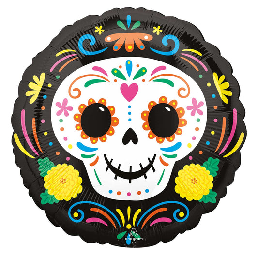 4316601 IP X5 - Day of the Dead Skull Standard HX Foil Balloons S40 - 5 PC
