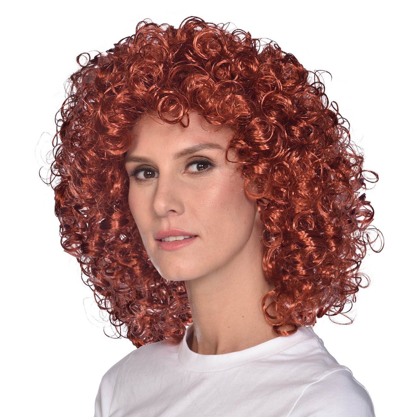 9909543 IP X6 - Curly Brown Wigs - 6 PC