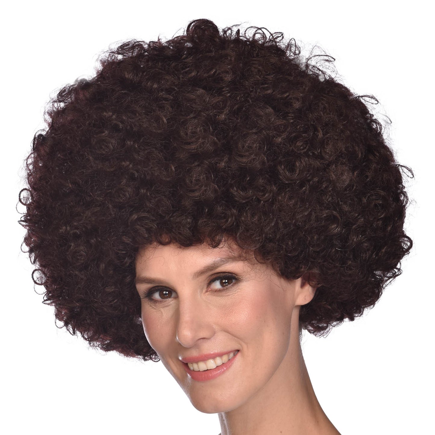 9909518 IP X6 - Brown Disco Afro Wigs - 6 PC