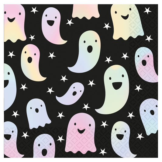 9912216 IP X6 - Ghosts Holographic Luncheon Napkins 33cm - 6 PKG/16