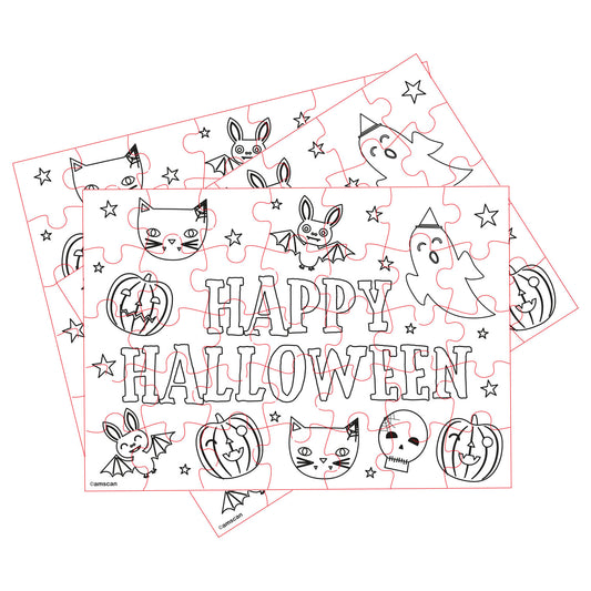Halloween Colour-in Jigsaws - 12 PKG/8