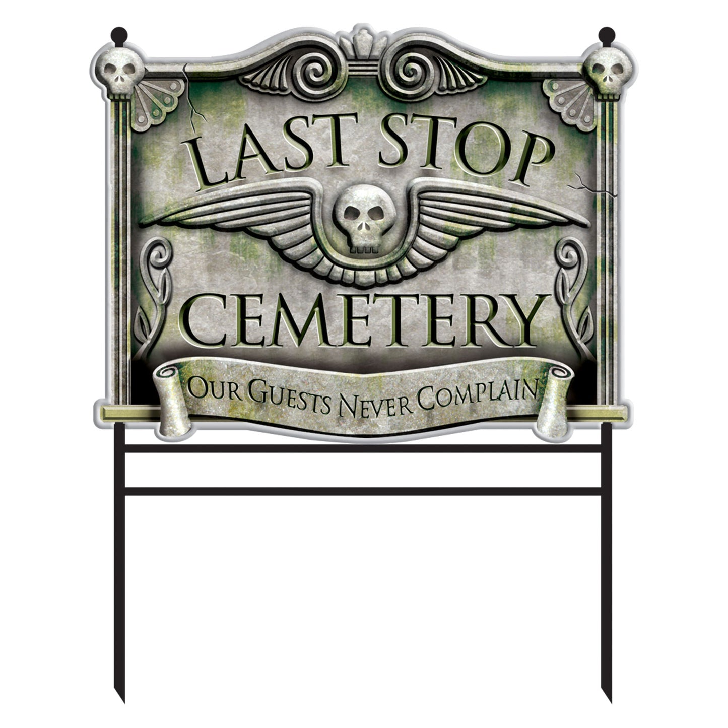 Last Stop Cemetery Signs 78cm - 4 PC