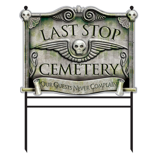 Last Stop Cemetery Signs 78cm - 4 PC