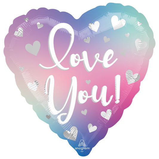 4366601 IP X5 - Love You Filtered Ombre Standard Foil Balloons S40 - 5 PC