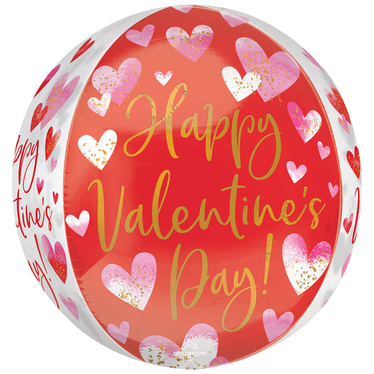 4369801 IP X5 - Happy Valentines Watercolour Orbz Foil Balloons G20 - 5 PC