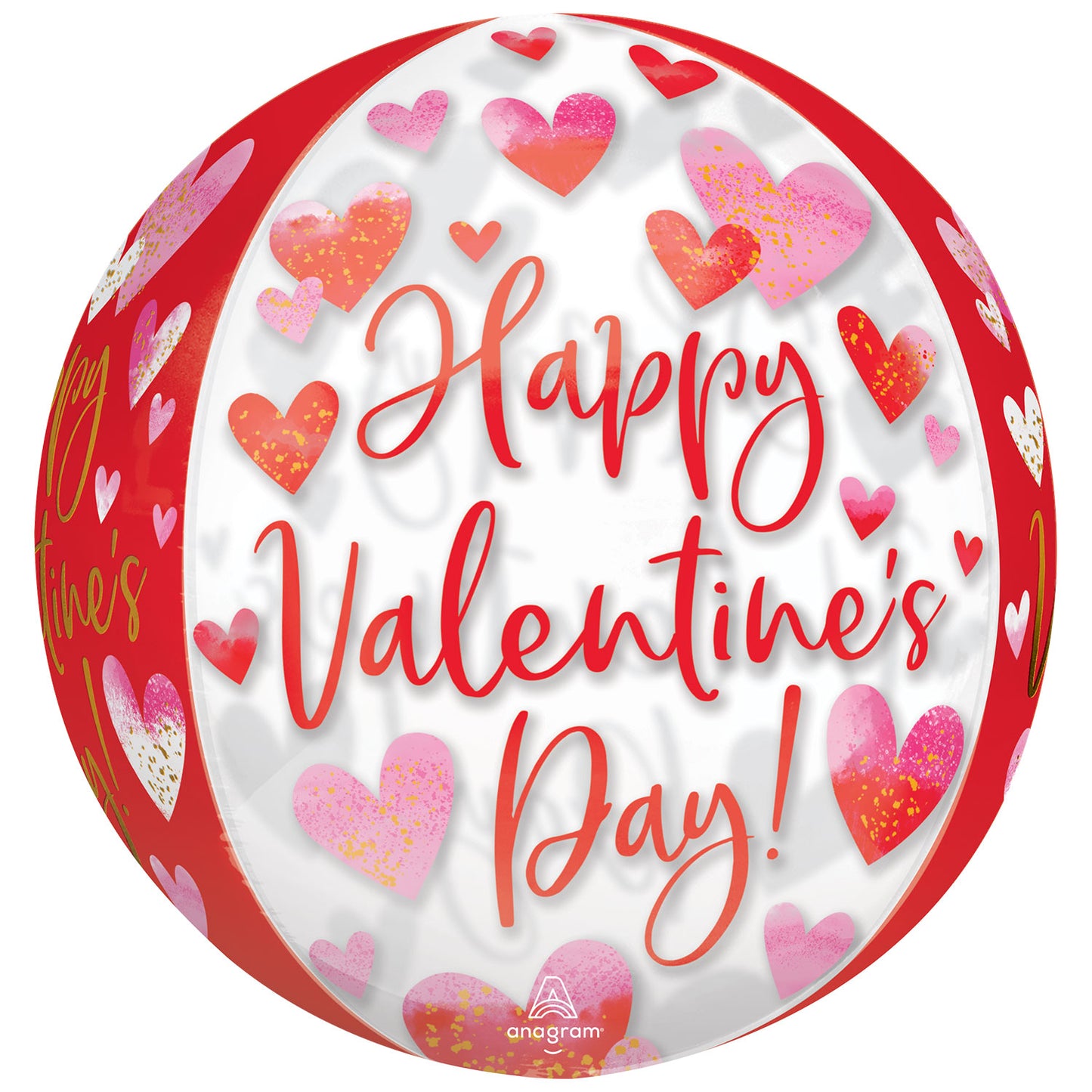 4369801 IP X5 - Happy Valentines Watercolour Orbz Foil Balloons G20 - 5 PC