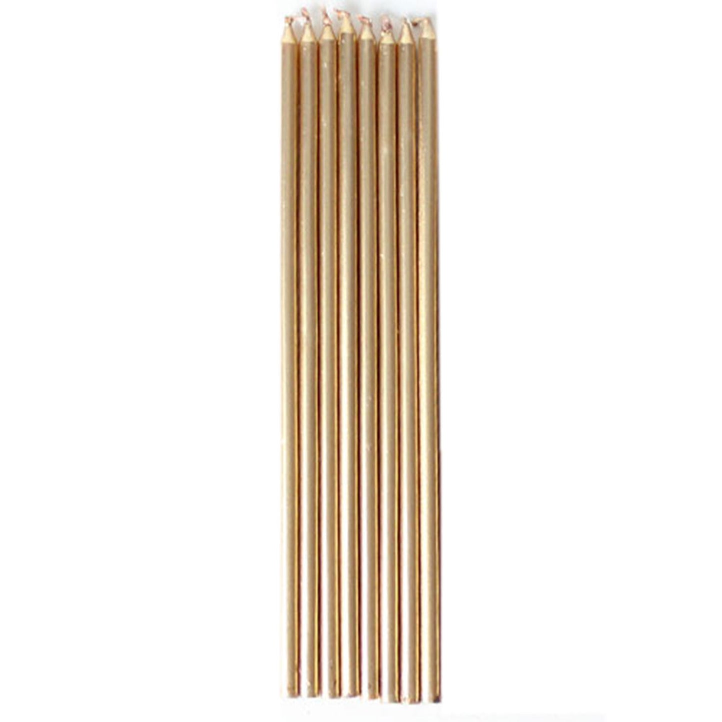 Metallic Pink Skinny Candles 16cm - 10 PKG/12