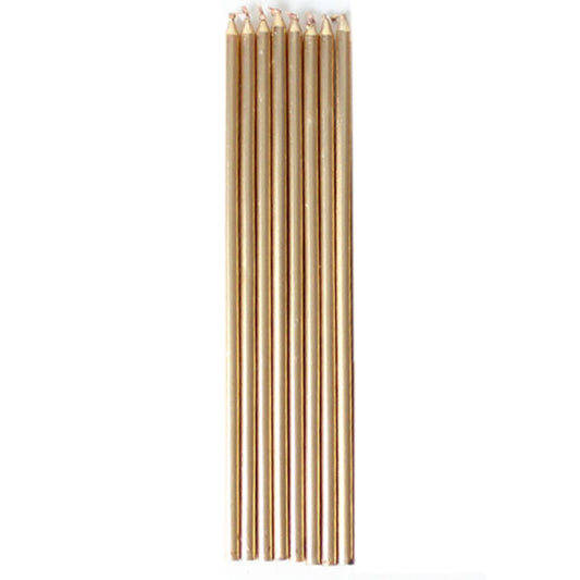 Metallic Pink Skinny Candles 16cm - 10 PKG/12