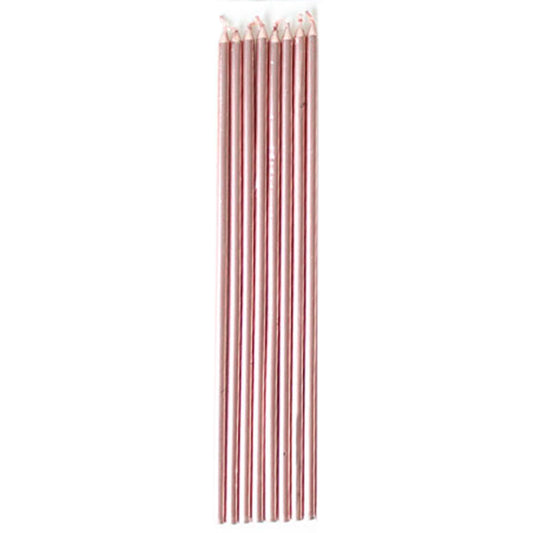 9911570 IP X12 - Rose Gold Skinny Candles 16cm - 12 PKG/10