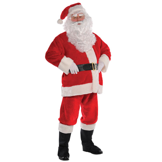 9912201 - Plush Santa Suit Costume - Size Medium/Large - 1 PC