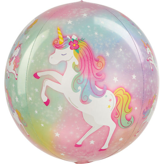 4291001 IP X5 - Enchanted Unicorn Orbz Foil Balloons 15"/38cm x 16"/40cm G20 - 5 PC
