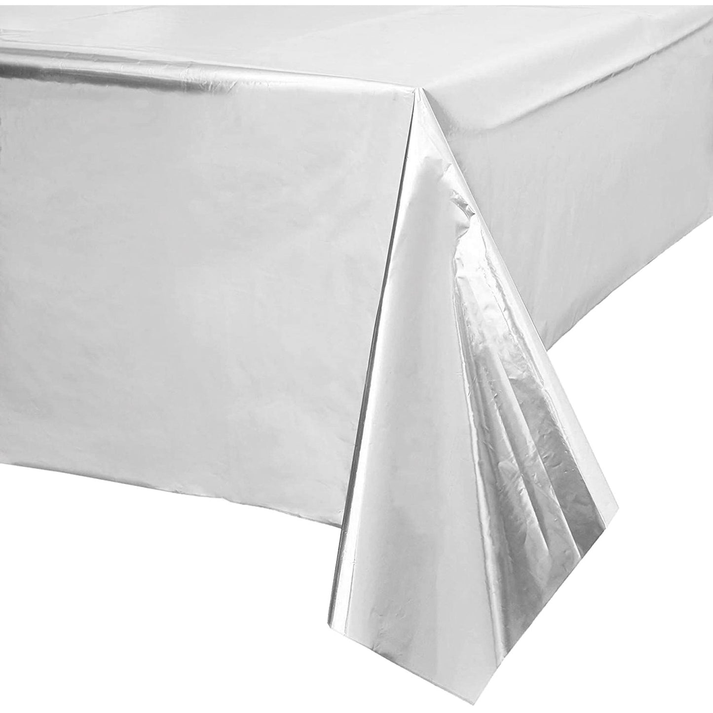 Metallic Silver Tablecovers 1.8m x 1.2m - 6 PC