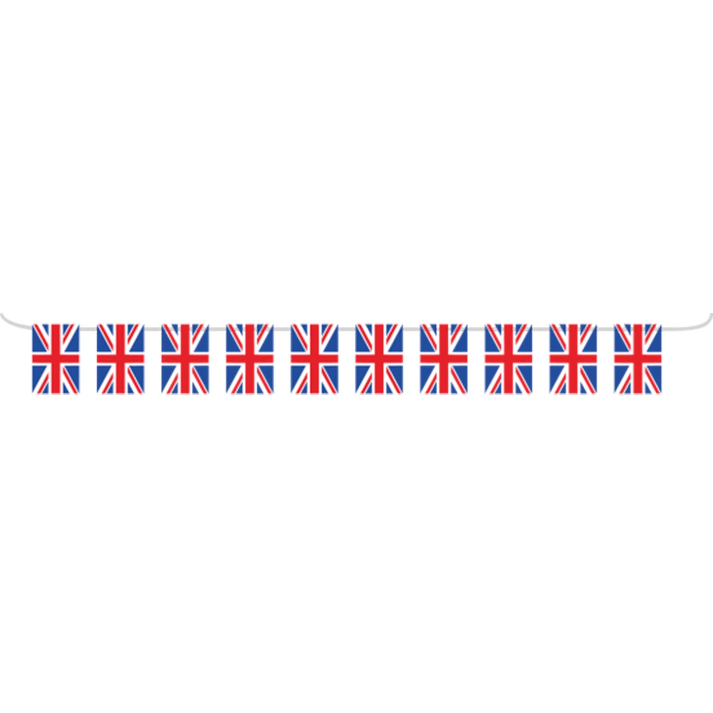 Red White & Blue GB Flag Plastic Bunting 5m - 6 PC
