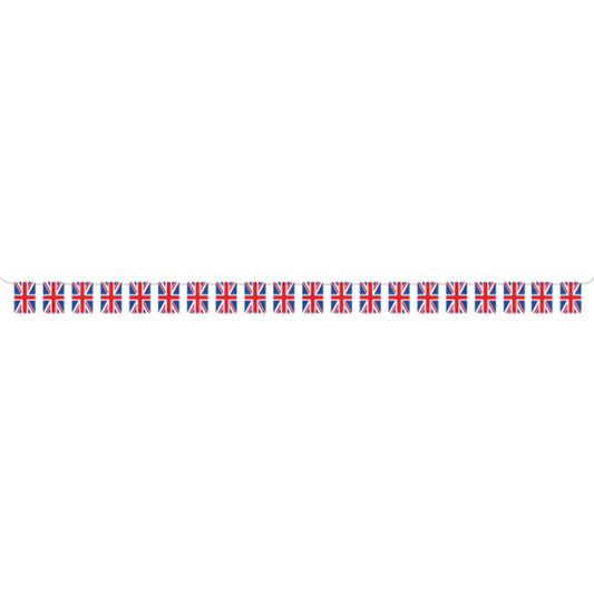 Red White & Blue Large GB Plastic Flag Bunting 10m - 6 PC