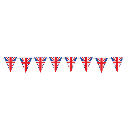 9913042 IP X6 - Red White & Blue GB Flag Paper Pennant Bunting 5m - 6 PC