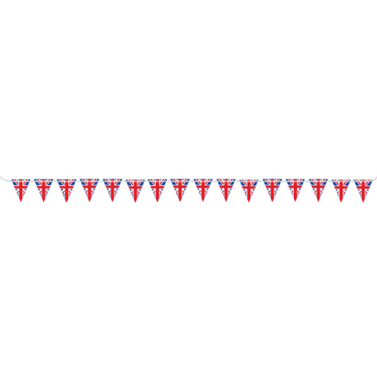 9913043 IP X6 - Red White & Blue GB Flag Paper Pennant Bunting 10m - 6 PC