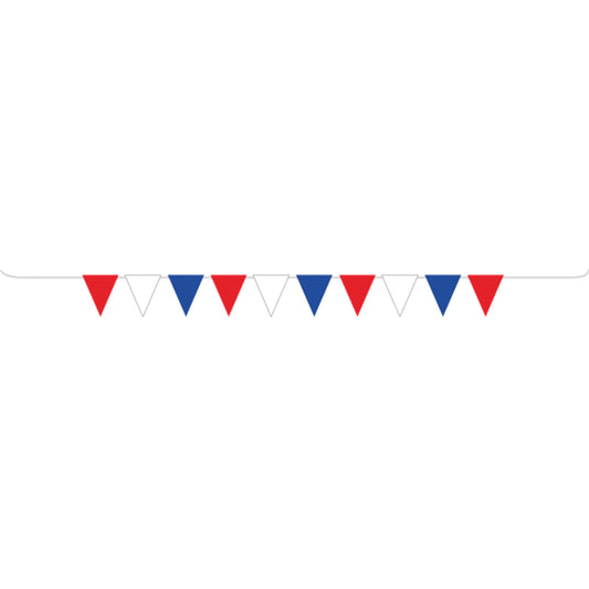 9913044 IP X6 - Red White & Blue GB Red White & Blue Plastic Pennant Bunting 5m - 6 PC