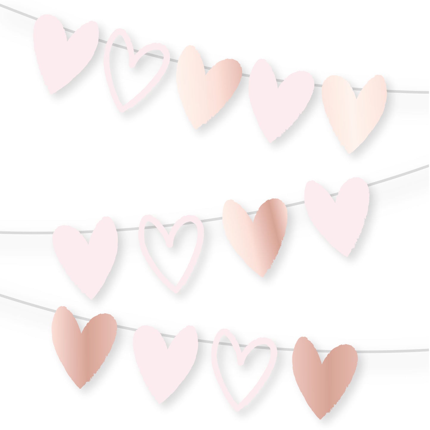9908643 IP X6 - Valentines Open Hearts Garlands 2m - 6 PC