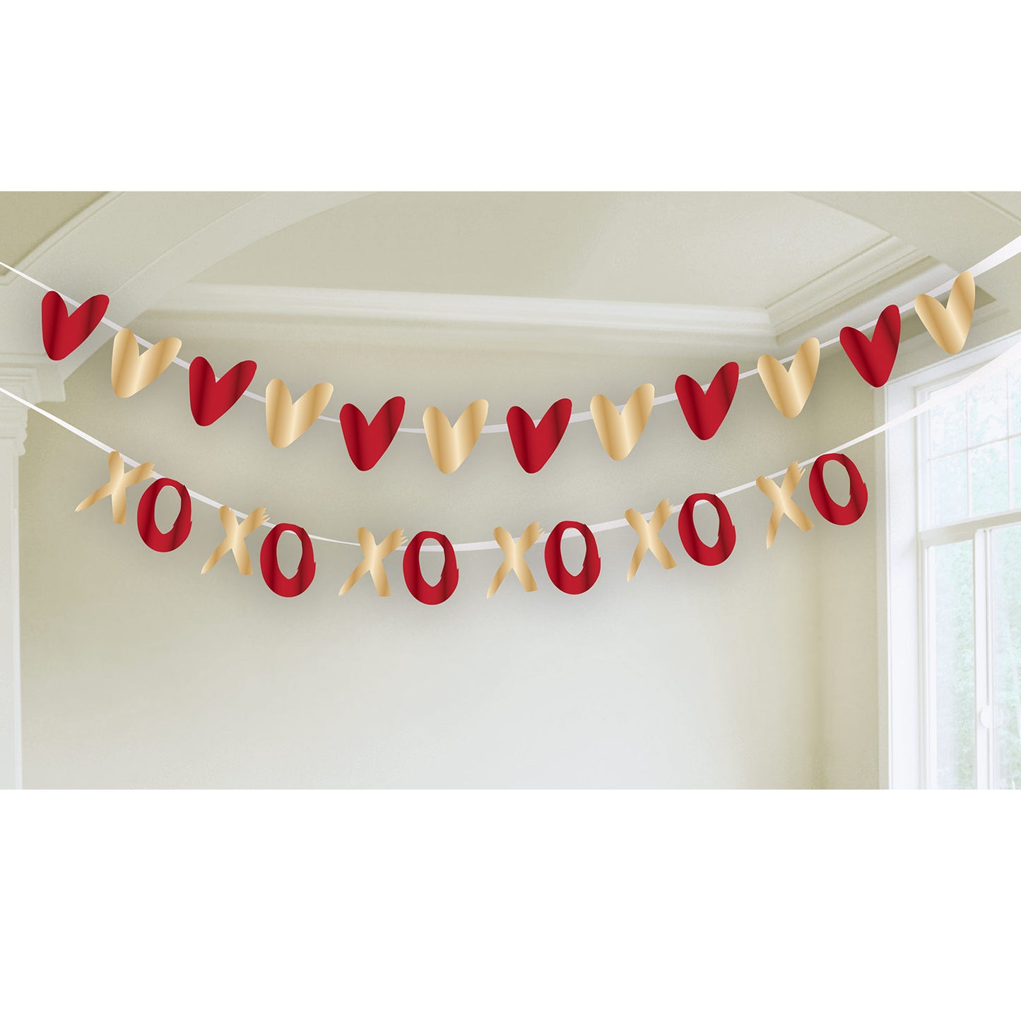 9908637 IP X6 - Valentines Hearts & XOXO Garlands 2m - 6 PKG/2