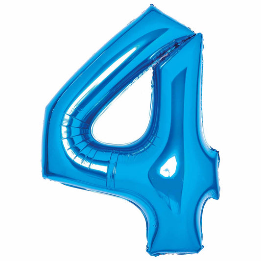 Amscan Large Number White Gold 4 Foil Balloons 26"/66cm w x 37"/93cm h P50 - 5 PC