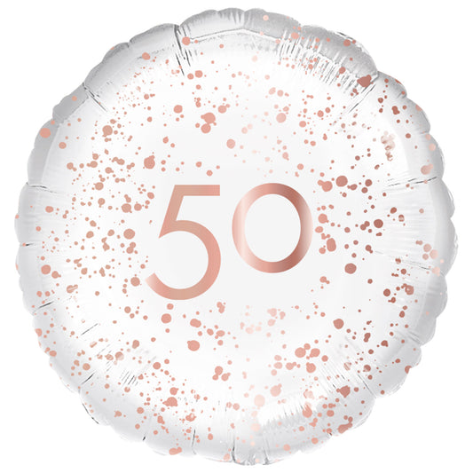 9914150 IP X5 - 50th Birthday Rose Gold Celebration Standard Foil Balloons S40 - 5 PC