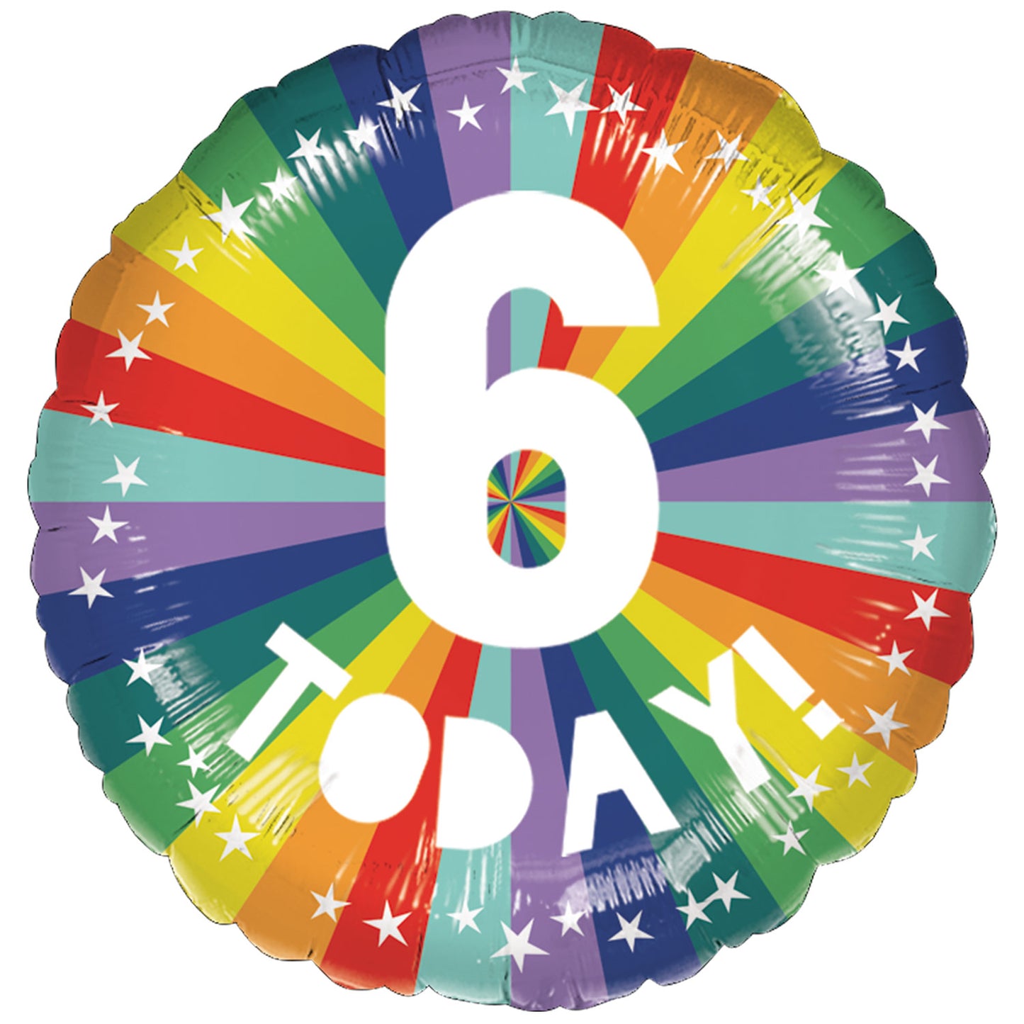 9914491 IP X5 - 6th Birthday Bright Rainbow Standard Foil Balloons S40 - 5 PC
