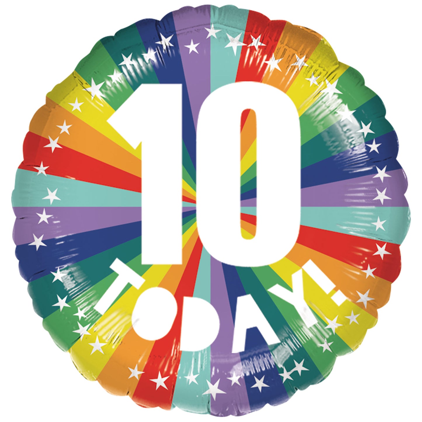 9914495 IP X5 - 10th Birthday Bright Rainbow Standard Foil Balloons S40 - 5 PC