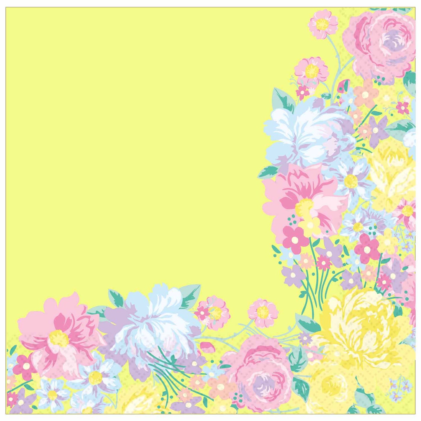 9913239 IP X10 - Spring Floral Panel Luncheon Napkins 33cm - 6 PKG/16
