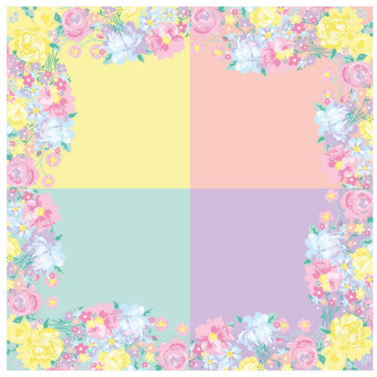 9913239 IP X10 - Spring Floral Panel Luncheon Napkins 33cm - 6 PKG/16