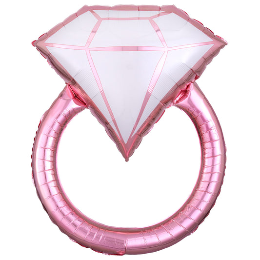Blush Wedding Ring SuperShape XL Foil Balloons 24"/60cm w x 30"/76cm h P35 - 5 PC