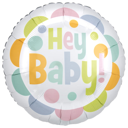 4164701 IP X5 - Satin Infused Hey Baby Standard XL Foil Balloons S40 - 5 PC