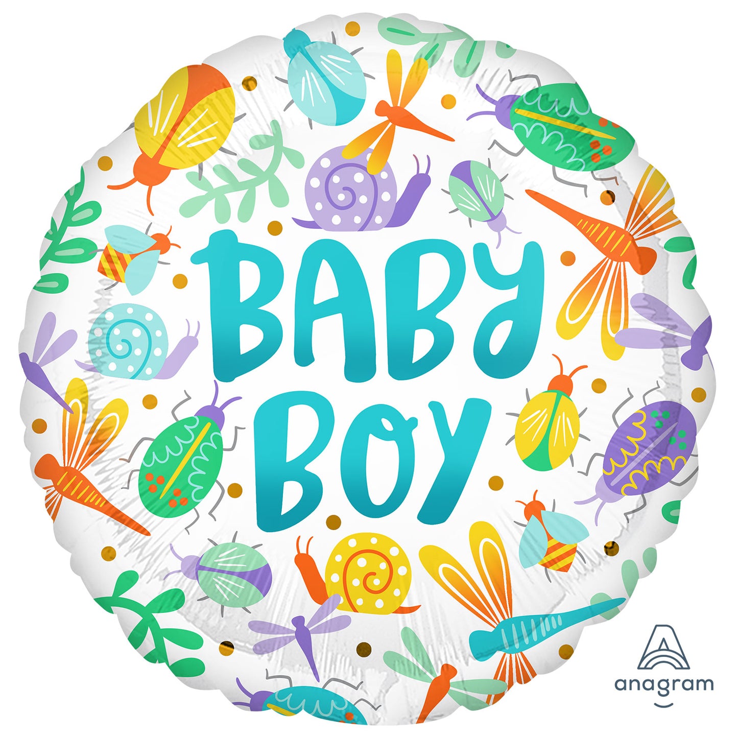 4165801 IP X5 - Baby Boy Watercolour Standard HX Foil Balloons S40 - 5 PC