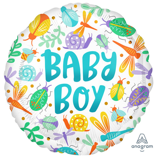 4165801 IP X5 - Baby Boy Watercolour Standard HX Foil Balloons S40 - 5 PC