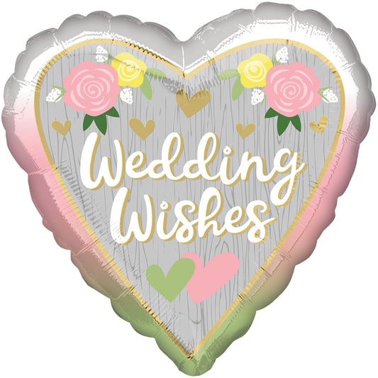 Wedding Wishes Ombre Standard HX Foil Balloons S40 - 5 PC