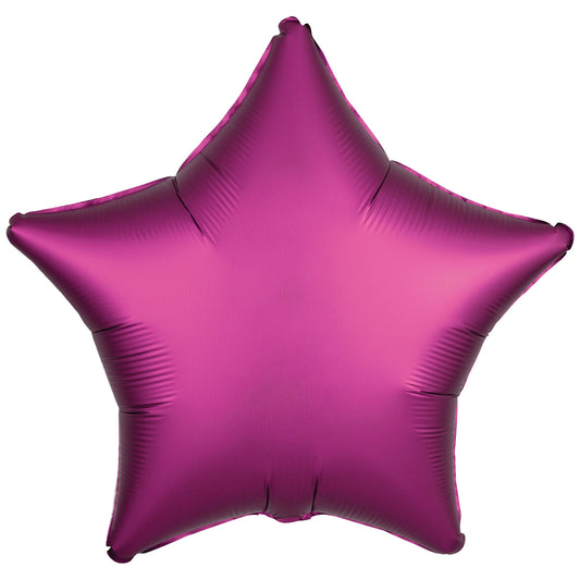 9914073 - Amscan Metallic Fuchsia Star Standard Unpackaged Foil Balloons C16 - 10 PC