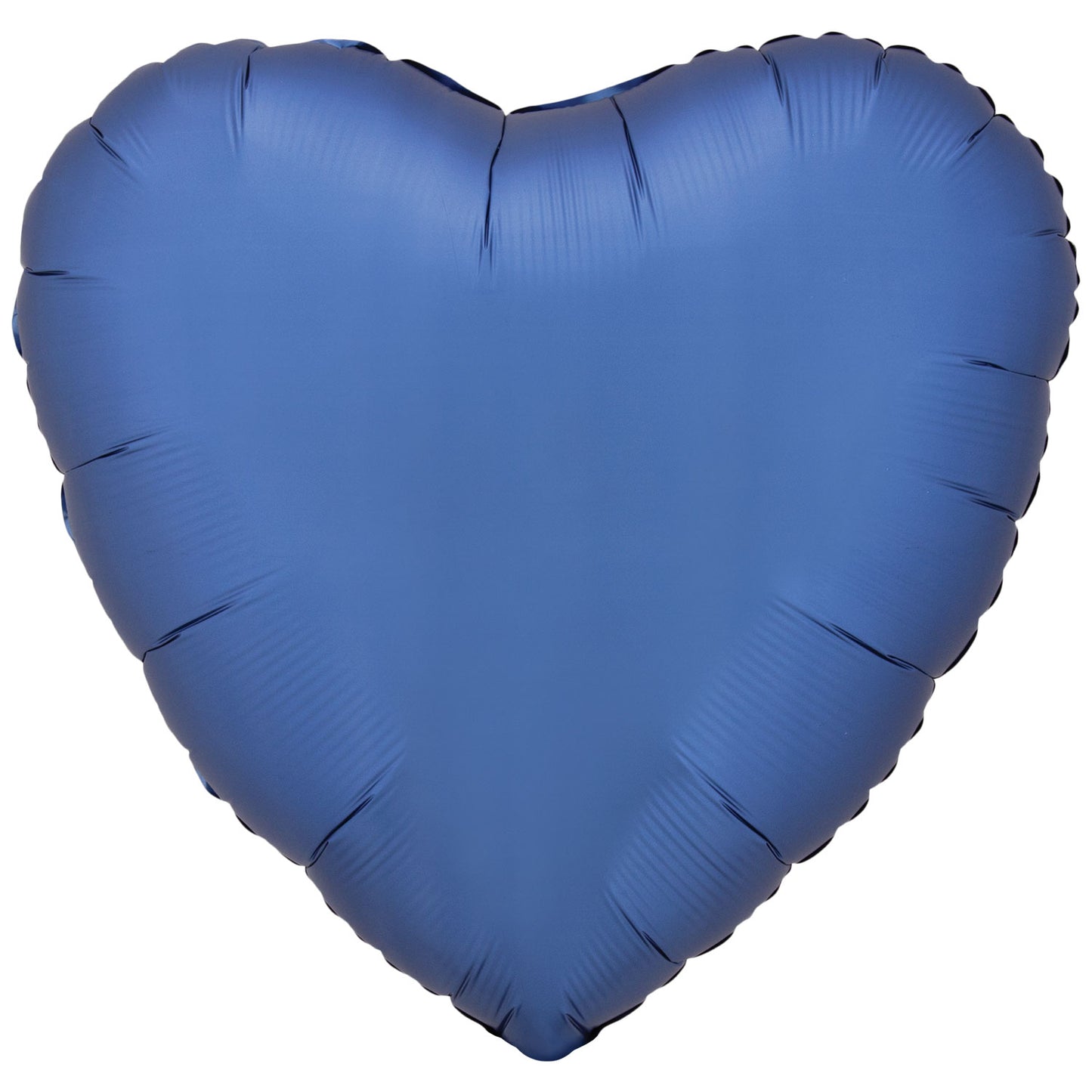 9914096 - Amscan Silk Lustre Azure Blue Heart Standard Unpackaged Foil Balloons C16 - 10 PC