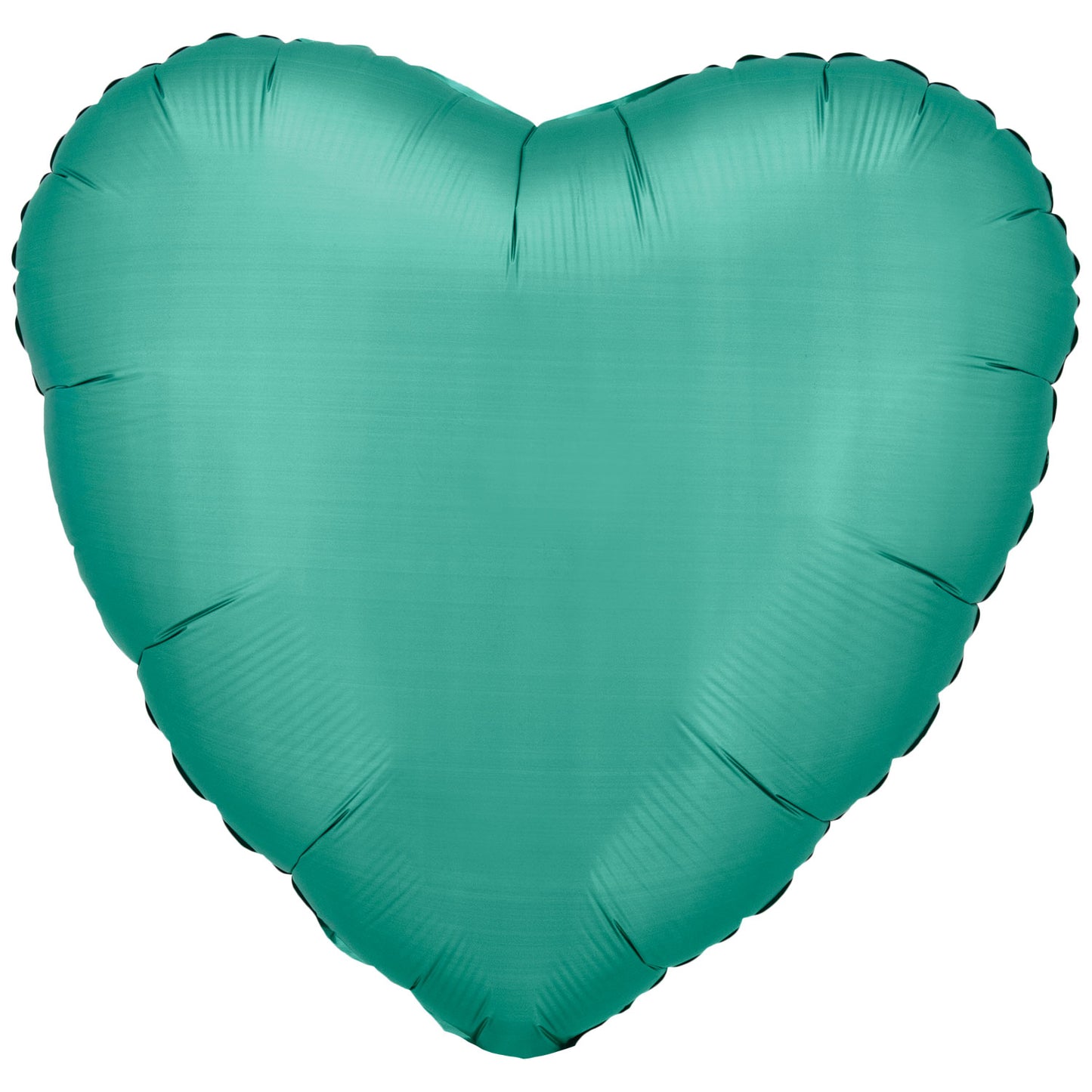 9914105 IP X5 - Amscan Silk Lustre Jade Green Heart Standard Packaged Foil Balloons C16 - 5 PC
