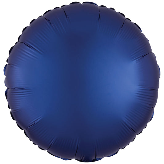 9914110 - Amscan Silk Lustre Navy Blue Circle Standard Unpackaged Foil Balloons C16 - 10 PC