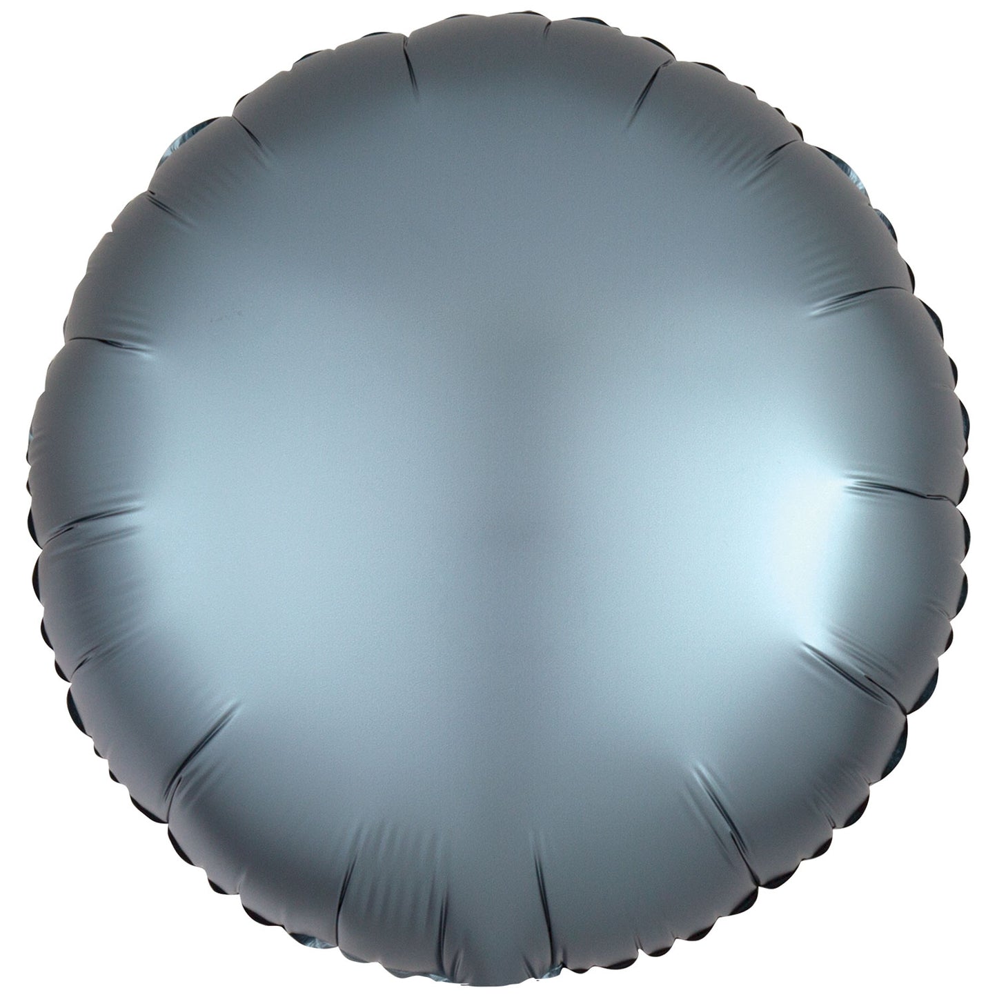 9914137 IP X5 - Amscan Silk Lustre Steel Blue Circle Standard Packaged Foil Balloons C16 - 5 PC