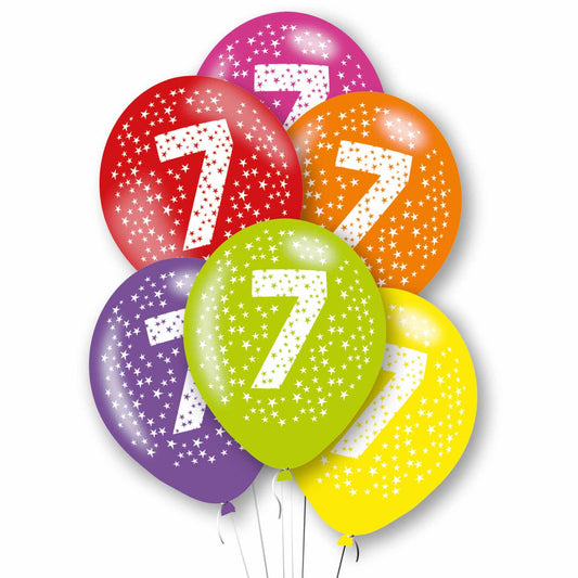 9912728 IP X10 - Age 7 Primary Mix Latex Balloons 11"/27.5cm - 10 PKG/6