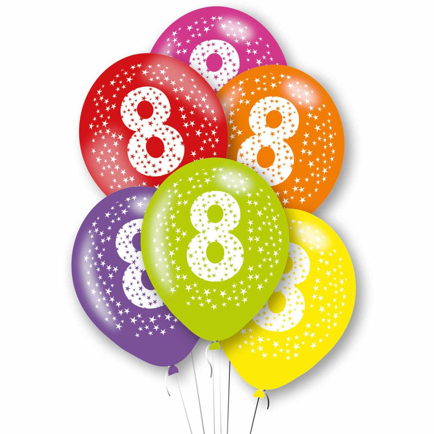 9912734 IP X10 - Age 8 Primary Mix Latex Balloons 11"/27.5cm - 10 PKG/6