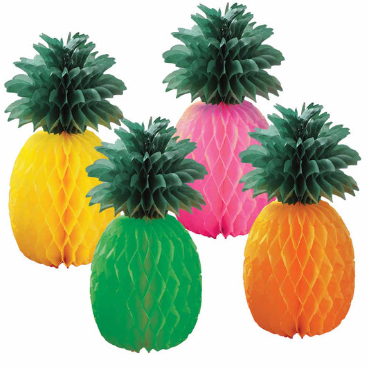 Club Tropicana Honeycomb Pineapples 13cm w x 25cm h - 6 PKG/4