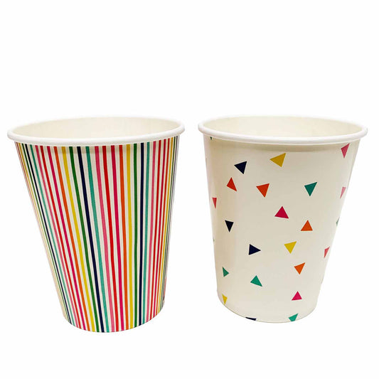 9912364 IP X6 - Hooray Mixed Design Cups 250ml - 6 PKG/8
