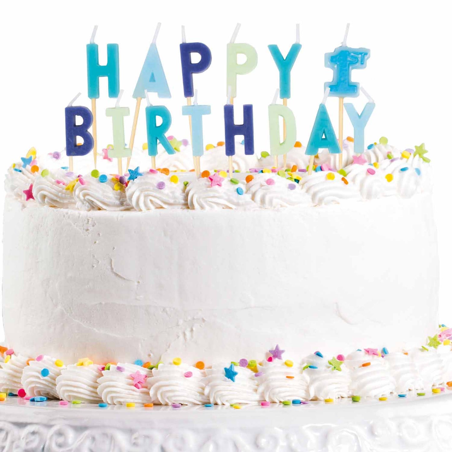 HAPPY 1ST BDAY PICK CNDLE X 12 Pink or Blue