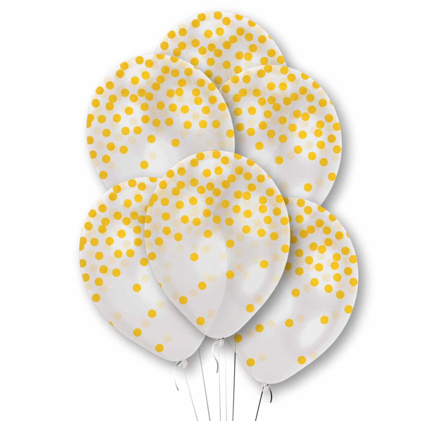 9912782 IP X10 - Gold Printed Confetti Clear Latex Balloons 11"/27.5cm - 10 PKG/6