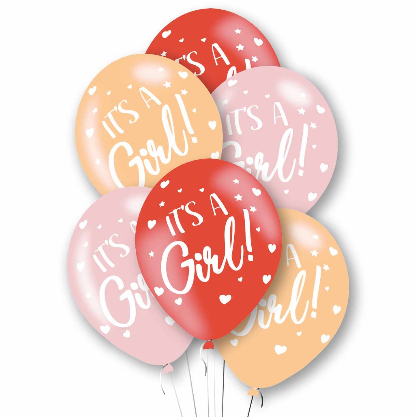 9912762 IP X10 - It's a Girl! Pastel Pink Mix Latex Balloons 11"/27.5cm - 10 PKG/6