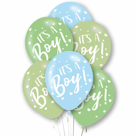 9912764 IP X10 - It's a Boy! Pastel Blue Mix Latex Balloons 11"/27.5cm - 10 PKG/6