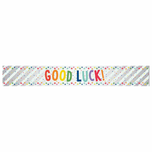 9912132 IP X12 - Good Luck Multi-coloured Foil Banners 2.7m - 12 PC