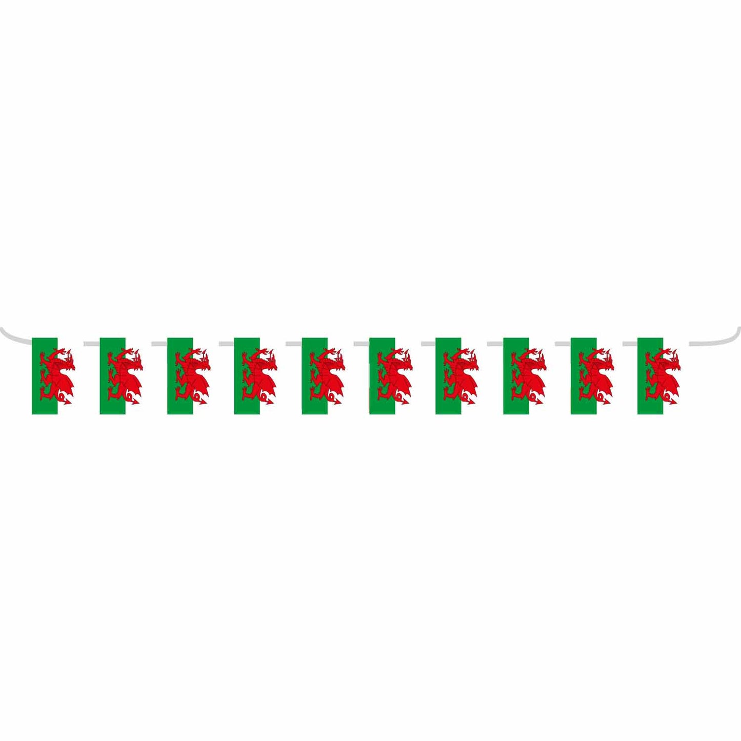 Kicker Party Wales Flag Bunting 5m - 12 PC