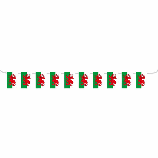 Kicker Party Wales Flag Bunting 5m - 12 PC